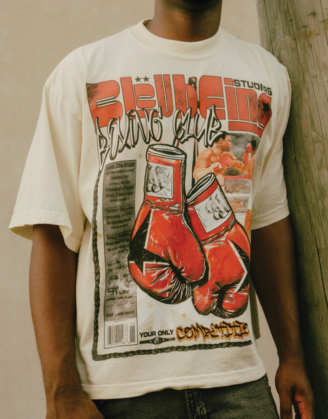CREAM BOXING TEE