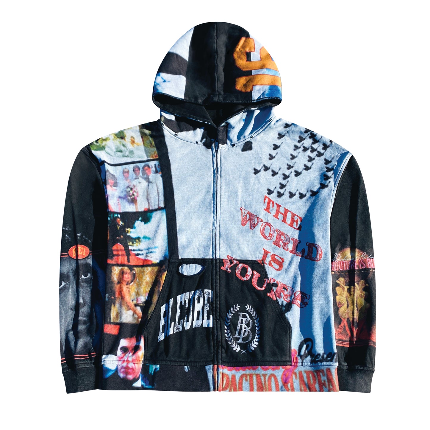 WORLD IS YOURS ZIP HOODIE (BLACK)