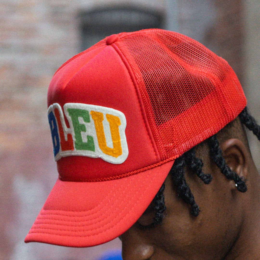"BLEU" Chainstitch Trucker Red
