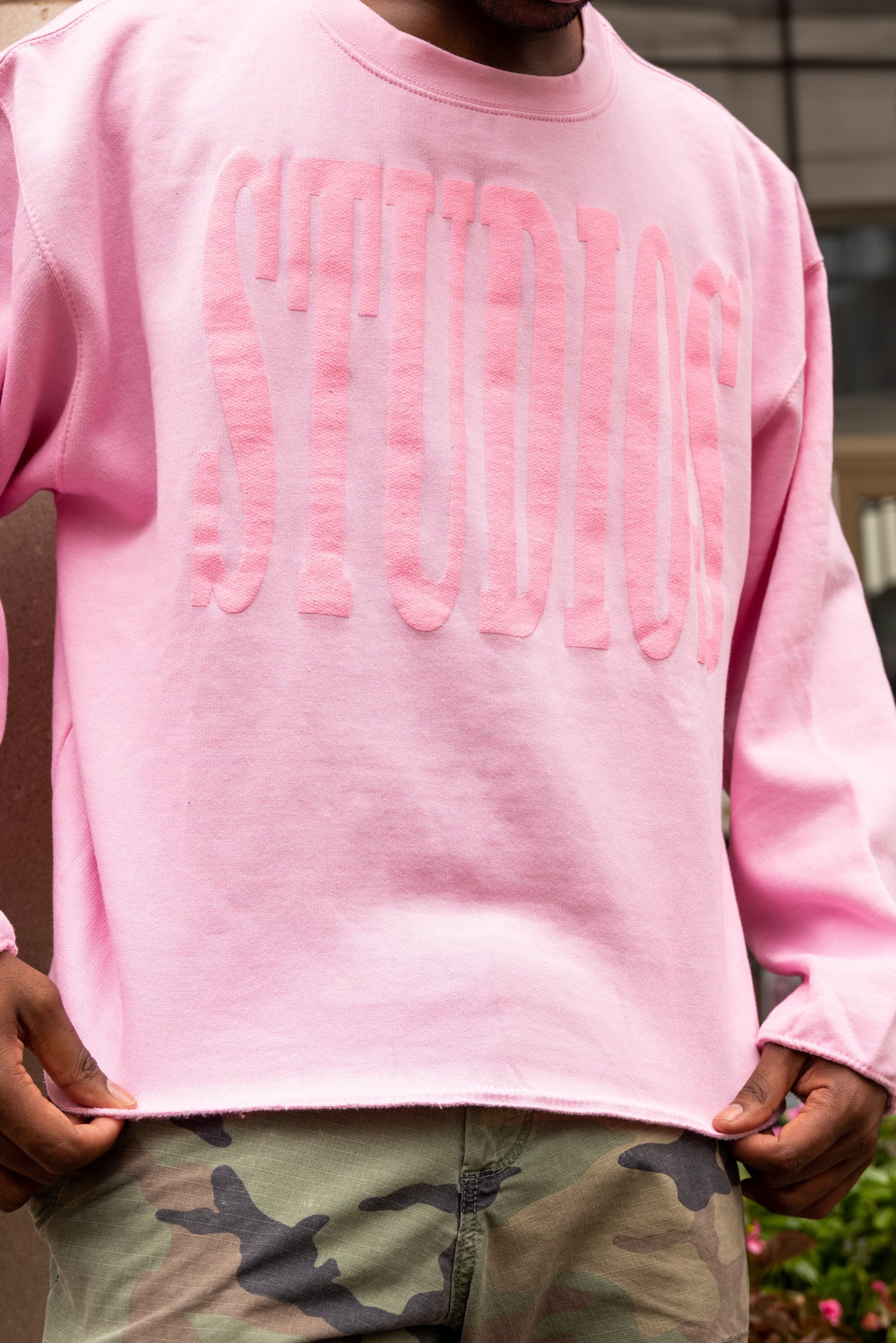 Pink Monochromatic Cropped Sweatshirt (Breast Cancer Awareness)