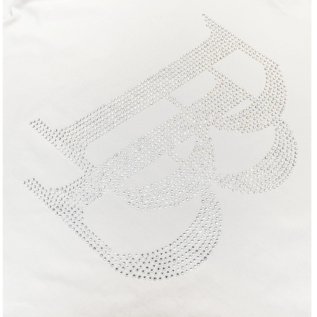 White BB Rhinestone tee