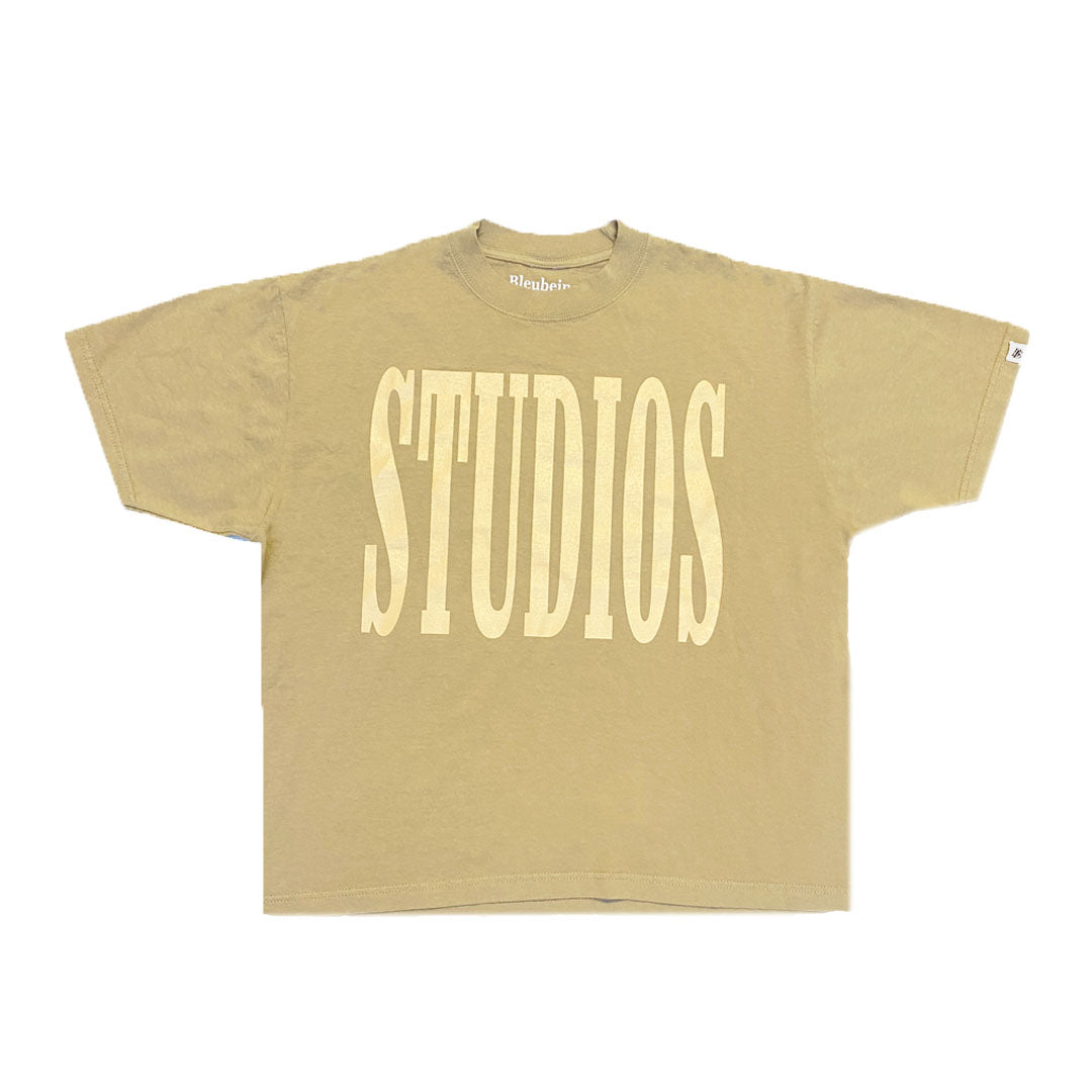 100% USA cotton 7.5 oz Drop shoulder, boxy fit Screenprint Puffer Logo t-shirt