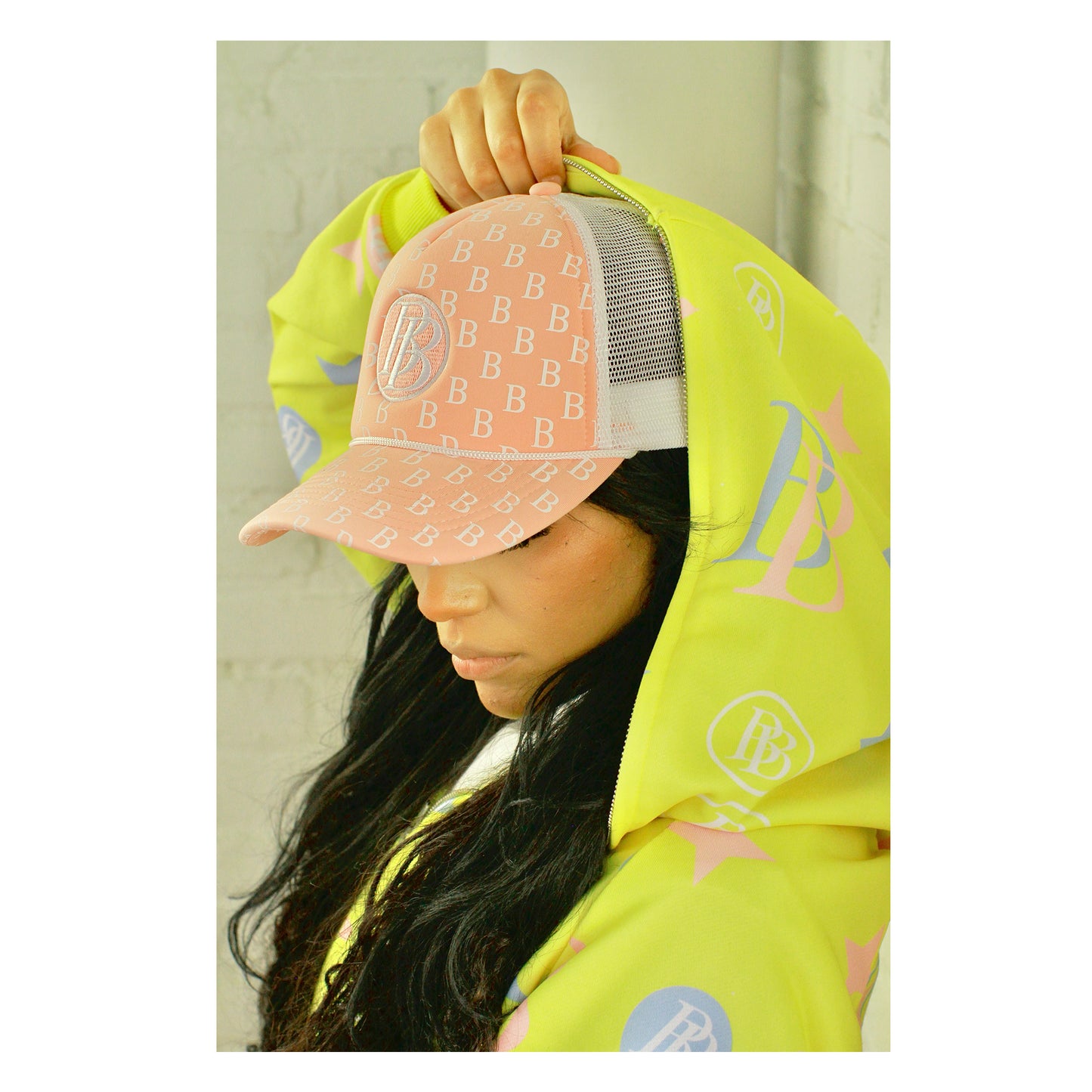 polyester foam front mesh back Screenprint logo allover Embroidered Logo in center firm brim