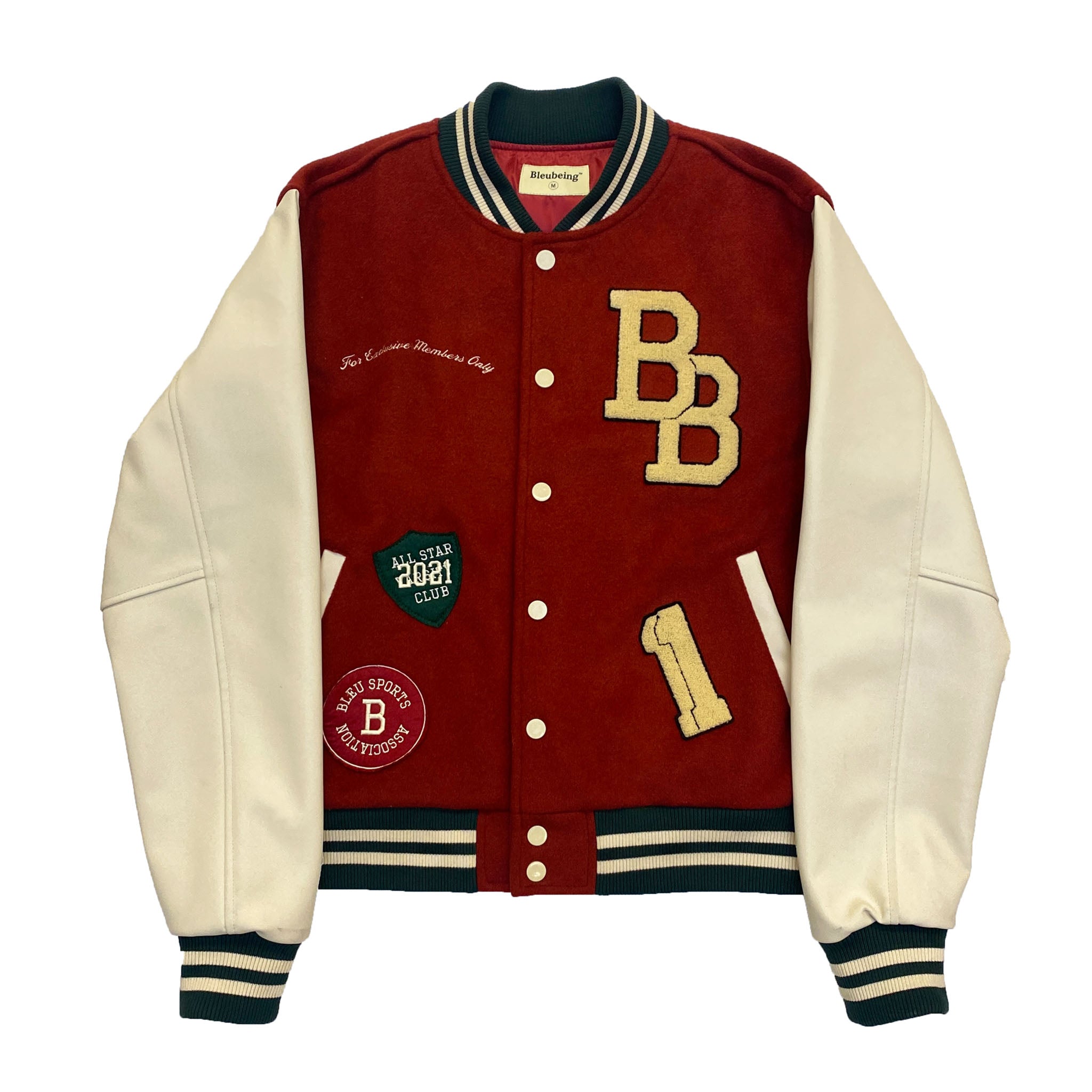 Members Only NY Blue, Green & Red Letterman Jacket