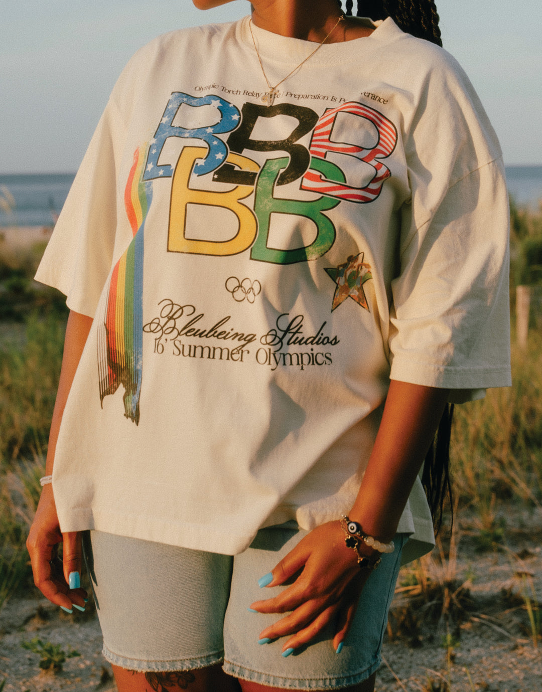 CREAM OLYMPIC TEE