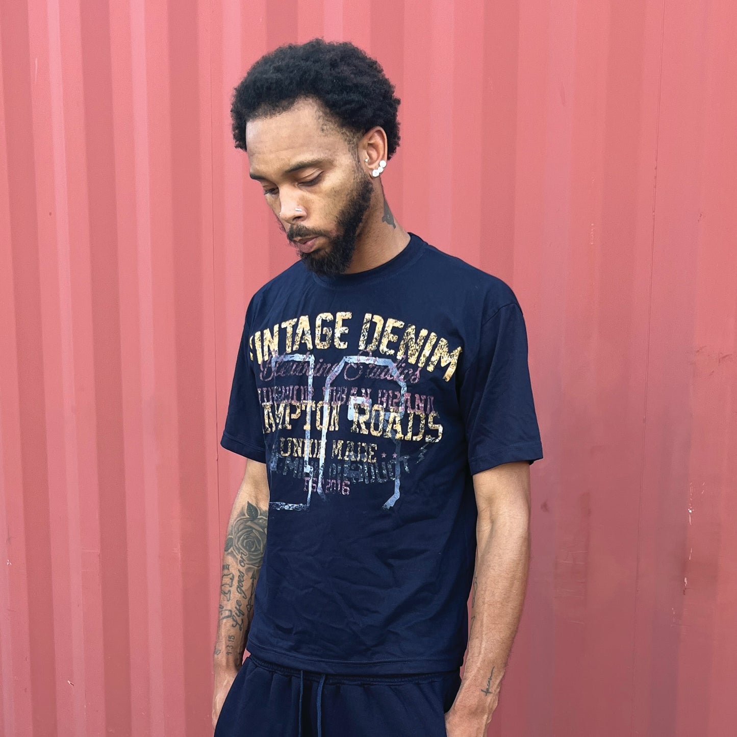 Vintage Denim Tee — Navy
