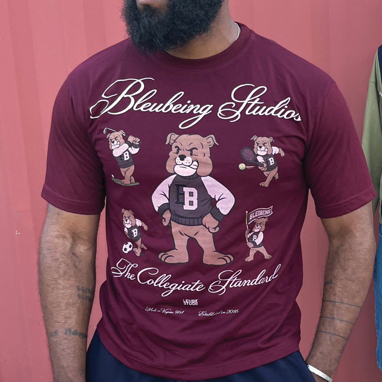 Collegiate Mascot Tee — Burgundy