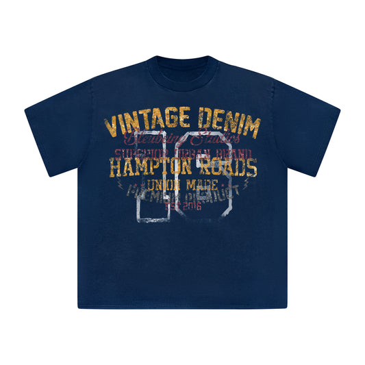 Vintage Denim Tee — Navy