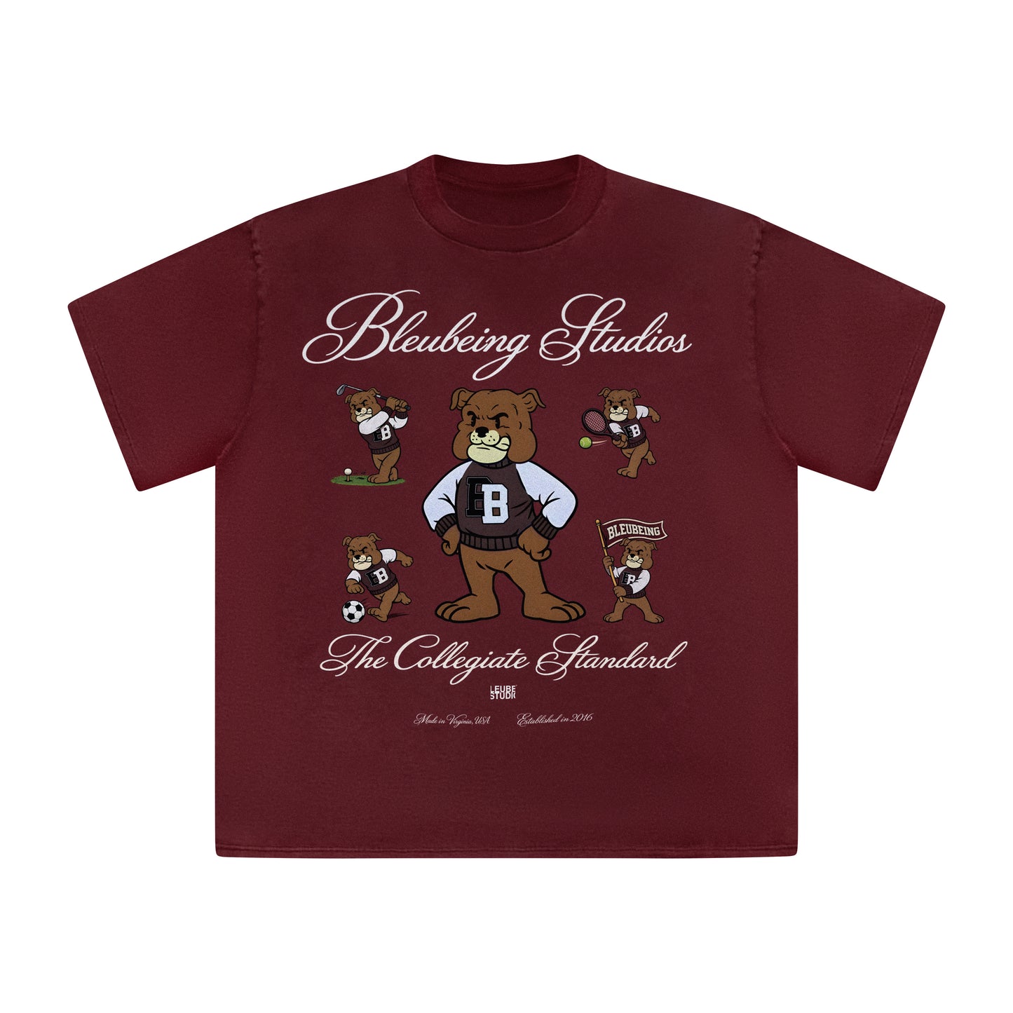 Collegiate Mascot Tee — Burgundy