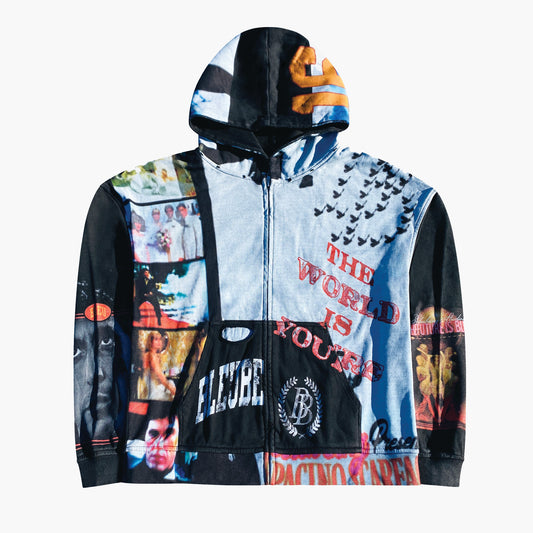 WORLD IS YOURS ZIP HOODIE (BLACK)