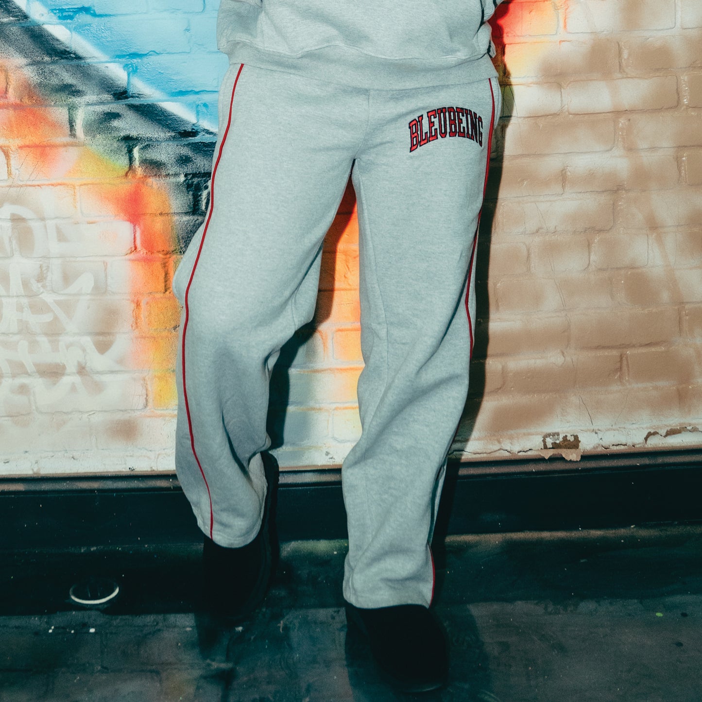 BLEU Heritage Wide Leg Sweats (Grey)