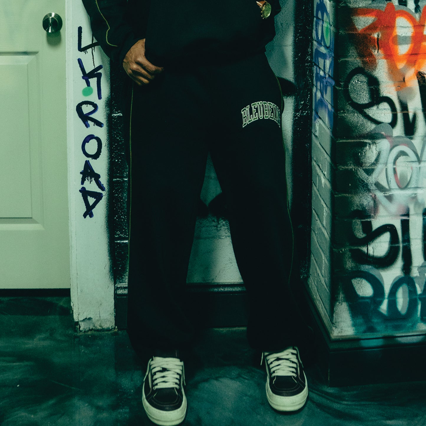 BLEU Heritage Wide Leg Sweats (Black)