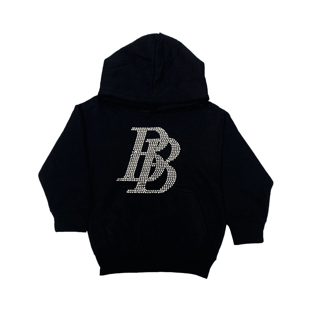 "BB" Kids Black Rhinestone Hoodie