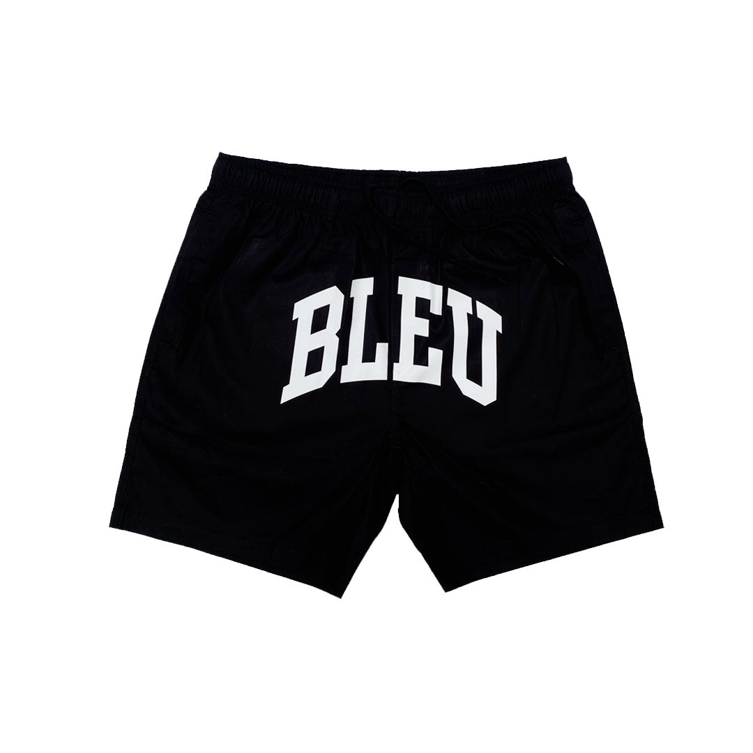 "BLEU" Nylon Shorts Black