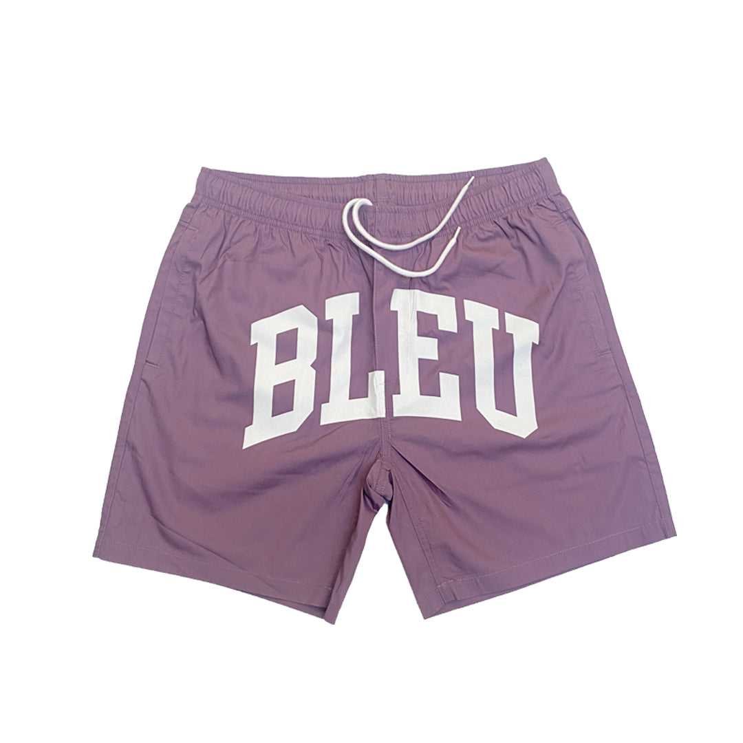 Lilac "BLEU" Nylon Shorts