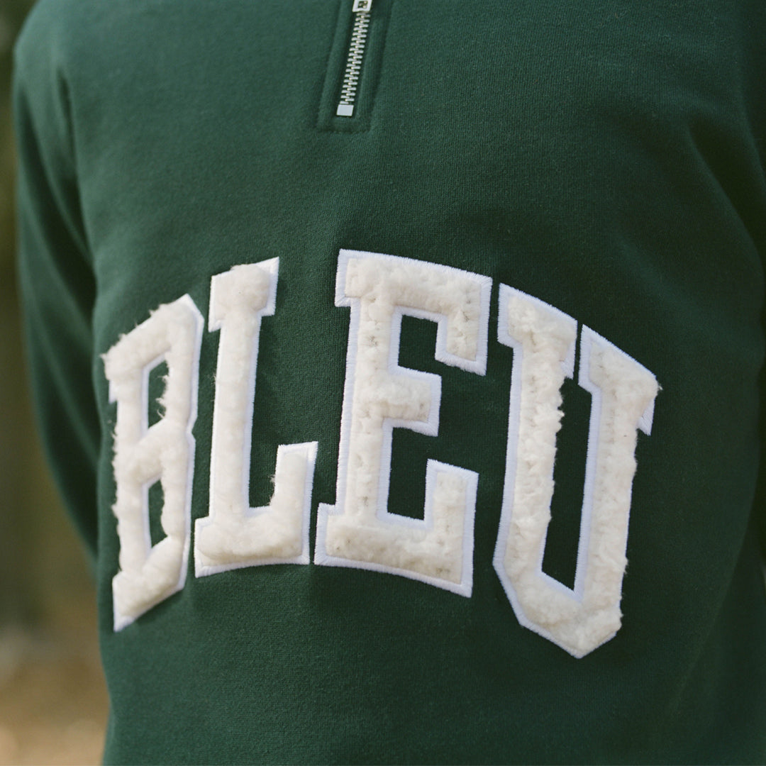 BLEU Arch Logo Half Zip Pine Green