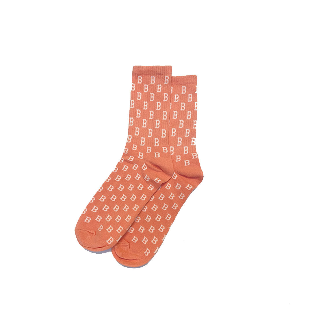 Pink Monogram Socks