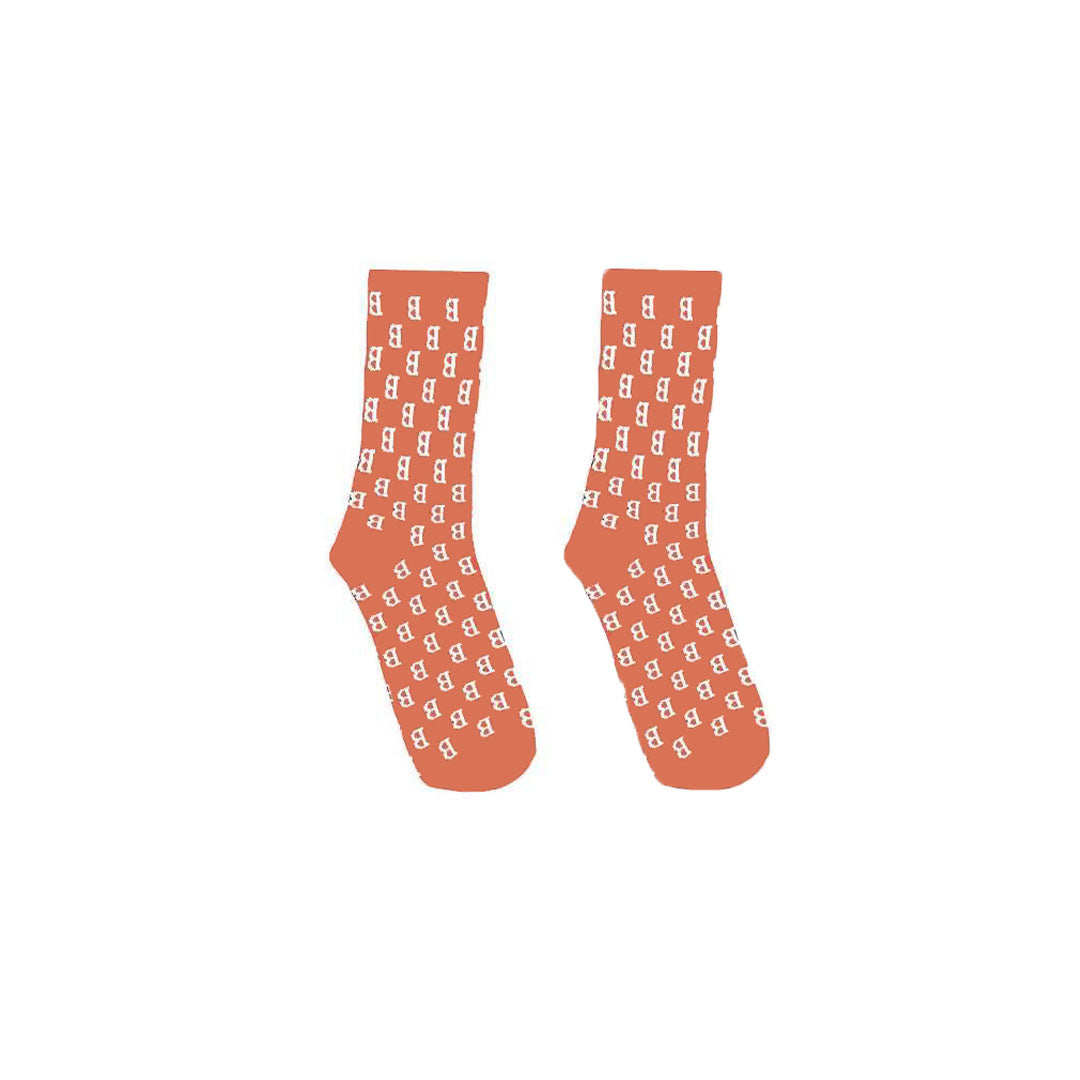 Peach BB Monogram Socks